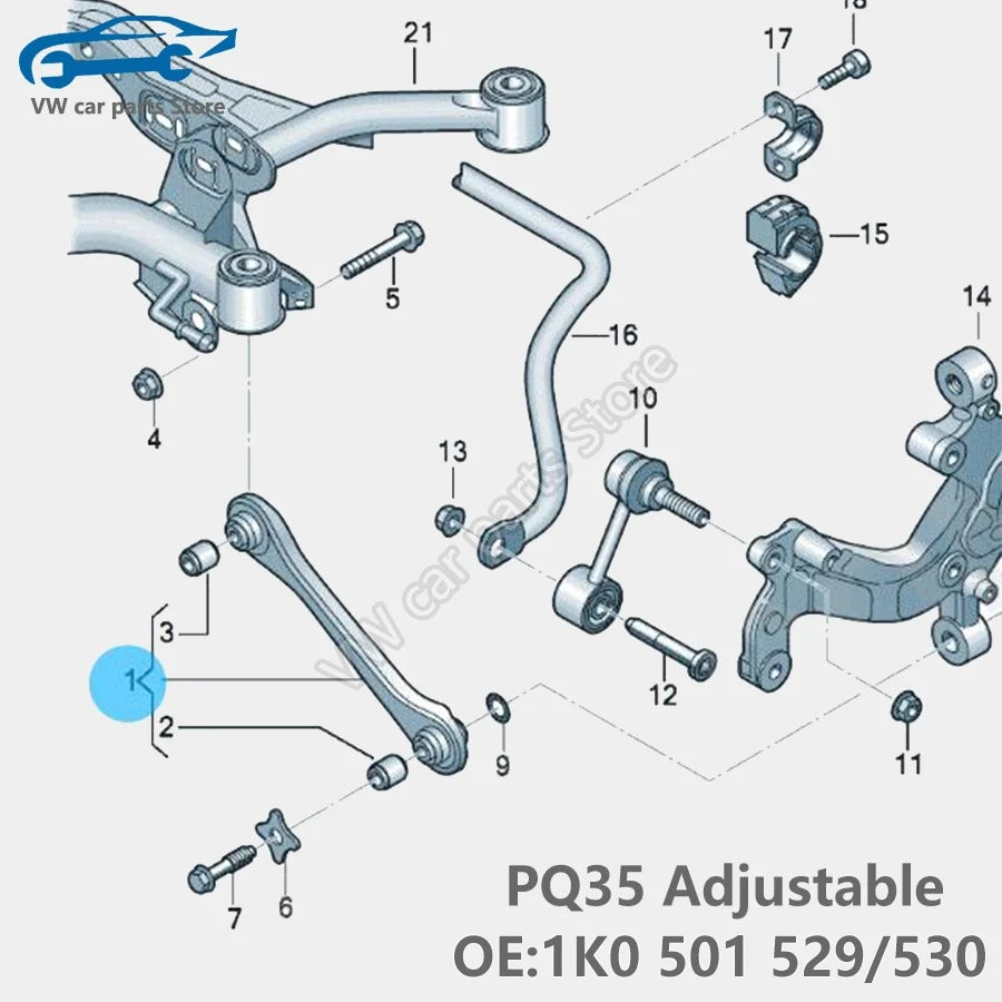 1K0501529/530  Adjustable Rear lower Control arms